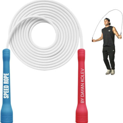 Speed Jump Rope by Dayan Kolev, 5mm PVC Skipping Rope, Great for Beginners and Advanced Athlets, Designed for Fitness, Cardio, Boxing & CrossFit, Adjustable length with Unbreakable Handles