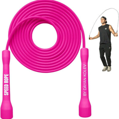 Speed Jump Rope by Dayan Kolev, 5mm PVC Skipping Rope, Great for Beginners and Advanced Athlets, Designed for Fitness, Cardio, Boxing & CrossFit, Adjustable length with Unbreakable Handles