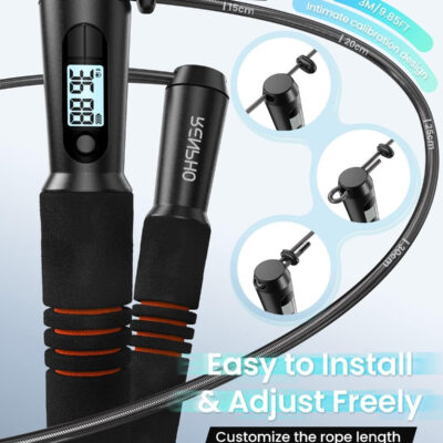 RENPHO Smart Jump Rope - APP Data Storage & Tracking & Analysis, Tangle-Free Jumping Rope for Men, Women, Skipping Rope with Counter, Adjustable workout Jump Ropes for Crossfit, Gym, MMA