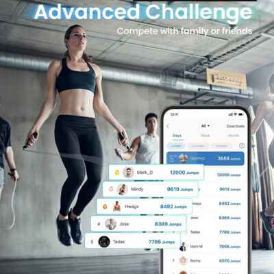 RENPHO Smart Jump Rope - APP Data Storage & Tracking & Analysis, Tangle-Free Jumping Rope for Men, Women, Skipping Rope with Counter, Adjustable workout Jump Ropes for Crossfit, Gym, MMA
