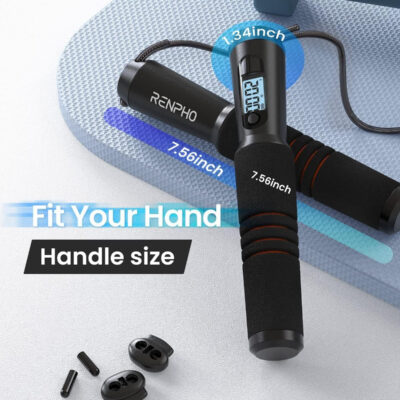 RENPHO Smart Jump Rope - APP Data Storage & Tracking & Analysis, Tangle-Free Jumping Rope for Men, Women, Skipping Rope with Counter, Adjustable workout Jump Ropes for Crossfit, Gym, MMA