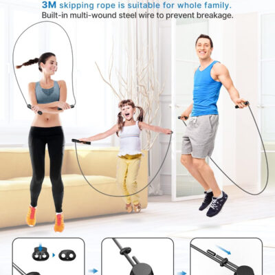 RENPHO Smart Jump Rope - APP Data Storage & Tracking & Analysis, Tangle-Free Jumping Rope for Men, Women, Skipping Rope with Counter, Adjustable workout Jump Ropes for Crossfit, Gym, MMA