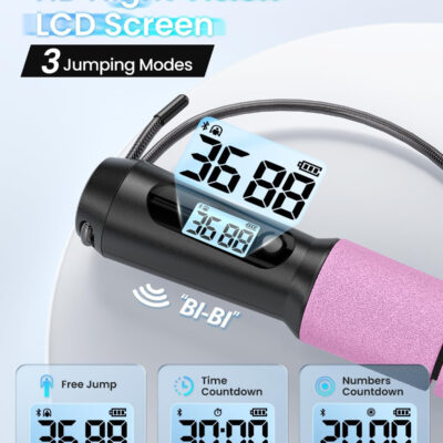RENPHO Smart Jump Rope - APP Data Storage & Tracking & Analysis, Tangle-Free Jumping Rope for Men, Women, Skipping Rope with Counter, Adjustable workout Jump Ropes for Crossfit, Gym, MMA