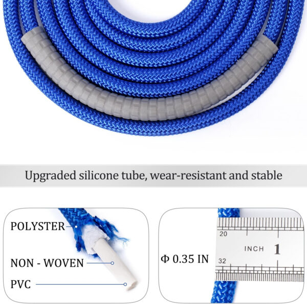 1LB Weighted Jump Ropes for fitness Women Men, Tangle-Free Ball Bearing Rapid Speed Skipping Jump Rope with Adjustable 9mm Cotton & PVC Cord, Aluminum Handles for MMA, Boxing, CrossFit, Weight-loss Workouts