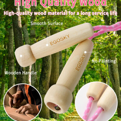 689a63b968c3a6611523c032caa60b9c8d8de3a60f856a64c64c9.jpg Jump Rope for Women Men Kids, EGOSKY Adjustable Wooden Handle Skipping Rope for Adult Boys Girls Fitness Exercise Outdoor Activity