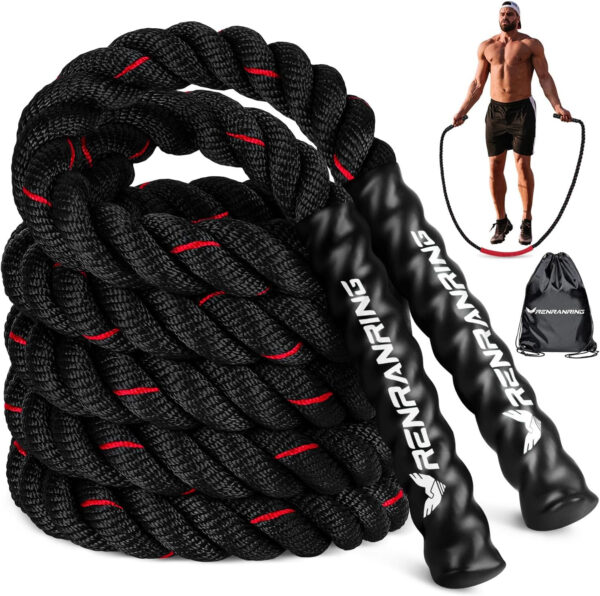 689a63db44da7e92a86cc3623ca08ec14bd0bfaecd0b0dde60474.jpg Weighted Jump Rope for Men and Women, 3lb 4lb 5lb Adult Heavy Skipping Rope, Jumprope for Fitness,Workout Equipment, Fitness Equipment for Home Gym Exercise,Improve Strength and Building Muscle