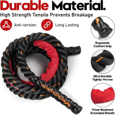 689a63e60694d63b797d39843a5024b41144a7d8f00d1b82d7fa7.jpg Weighted Jump Rope for Men and Women, 3lb 4lb 5lb Adult Heavy Skipping Rope, Jumprope for Fitness,Workout Equipment, Fitness Equipment for Home Gym Exercise,Improve Strength and Building Muscle
