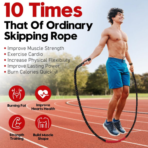 689a63e9ac5bc262e9163289c2467d88229a6672c2c9fca76fac2.jpg Weighted Jump Rope for Men and Women, 3lb 4lb 5lb Adult Heavy Skipping Rope, Jumprope for Fitness,Workout Equipment, Fitness Equipment for Home Gym Exercise,Improve Strength and Building Muscle
