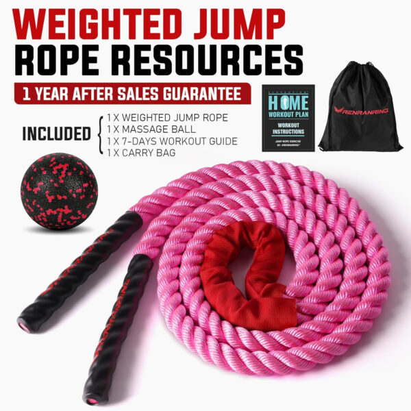689a63f75e143dcbb98ef2edb6b355dd805e99ea14bfda367235e.jpg Weighted Jump Rope for Men and Women, 3lb 4lb 5lb Adult Heavy Skipping Rope, Jumprope for Fitness,Workout Equipment, Fitness Equipment for Home Gym Exercise,Improve Strength and Building Muscle