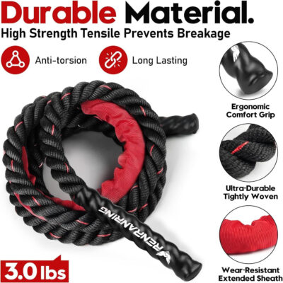 689a63f9bc0c669fee20692ff7c2c5858904669439ea67b8b5f1d.jpg Weighted Jump Rope for Men and Women, 3lb 4lb 5lb Adult Heavy Skipping Rope, Jumprope for Fitness,Workout Equipment, Fitness Equipment for Home Gym Exercise,Improve Strength and Building Muscle