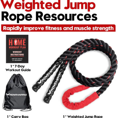689a64017505f4494cfa5e5707698ea6786fa414e38bbe6242044.jpg Weighted Jump Rope for Men and Women, 3lb 4lb 5lb Adult Heavy Skipping Rope, Jumprope for Fitness,Workout Equipment, Fitness Equipment for Home Gym Exercise,Improve Strength and Building Muscle