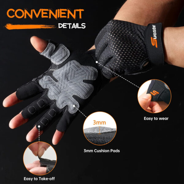 689a66cd9b84b33b15fcaafc5b449a73551a2ed91b9f14675daa4.jpg SueStar Workout Gloves for Men Women, Weight Lifting With Full Palm Protection, Excellent Grip, Ultra Breathable for Weightlifting, Fitness, Training, Hanging
