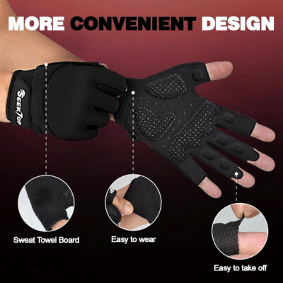 689a6727d82ef35a4d024fef1544fd58edeabfe10f6f5d56d53d0.jpg Seektop Breathable Workout Gloves for Women & Men, Thick Padded Weight Lifting Gloves, Full Palm Protection, Excellent Grip for Gym Fitness and Training, Exercise, Cycling