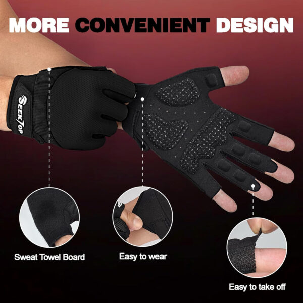 689a6727d82ef35a4d024fef1544fd58edeabfe10f6f5d56d53d0.jpg Seektop Breathable Workout Gloves for Women & Men, Thick Padded Weight Lifting Gloves, Full Palm Protection, Excellent Grip for Gym Fitness and Training, Exercise, Cycling