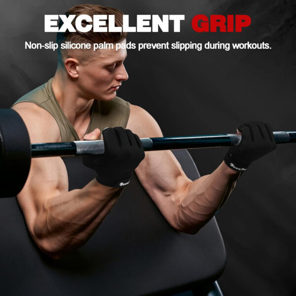 689a672a3b7df3a54686aef81e0fa9a1c11b22f68d8d3ffde31d4.jpg Seektop Breathable Workout Gloves for Women & Men, Thick Padded Weight Lifting Gloves, Full Palm Protection, Excellent Grip for Gym Fitness and Training, Exercise, Cycling