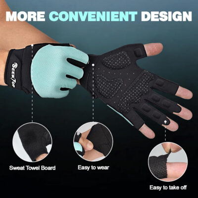 689a672fb664cf75f999a36880522f158ced42c2cf25c605cedb0.jpg Seektop Breathable Workout Gloves for Women & Men, Thick Padded Weight Lifting Gloves, Full Palm Protection, Excellent Grip for Gym Fitness and Training, Exercise, Cycling