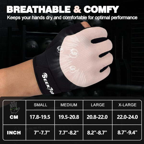 689a673a659586c085032a67c7e51cfaaf9f51c170367e66201d7.jpg Seektop Breathable Workout Gloves for Women & Men, Thick Padded Weight Lifting Gloves, Full Palm Protection, Excellent Grip for Gym Fitness and Training, Exercise, Cycling
