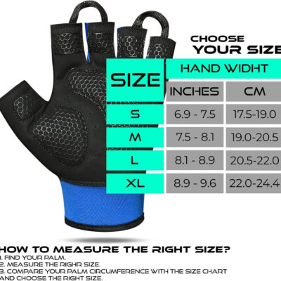 BEAST RAGE Workout Gloves for Men, Durable Palm Grip Gym Gloves Women Half Finger Elasticated Training Weight Lifting Strength Bodybuilding Anti Slip Cycling Gloves Exercise