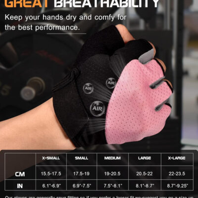 689a68130947d5b4f74b8362bd54eb23517bcb278c8cb57a6a5ba.jpg Sunnex Gym Gloves - Fingerless, Breathable Workout Gloves for Weightlifting, Cycling & More