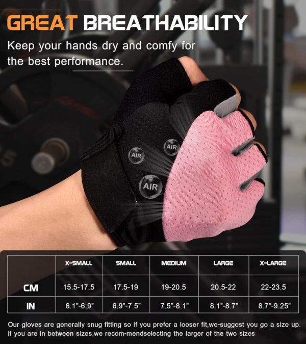 689a68130947d5b4f74b8362bd54eb23517bcb278c8cb57a6a5ba.jpg Sunnex Gym Gloves - Fingerless, Breathable Workout Gloves for Weightlifting, Cycling & More