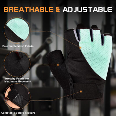 689a6817b590899ea0564d754cabc816006bbc79ae5c2cd3637c3.jpg Sunnex Gym Gloves - Fingerless, Breathable Workout Gloves for Weightlifting, Cycling & More