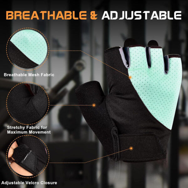 689a6817b590899ea0564d754cabc816006bbc79ae5c2cd3637c3.jpg Sunnex Gym Gloves - Fingerless, Breathable Workout Gloves for Weightlifting, Cycling & More