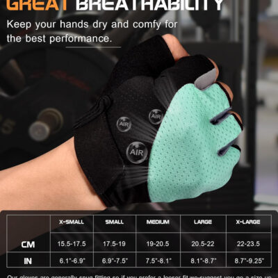 689a681ad3c24d2c01b508ea214e786e70bd8a99864cc922e5497.jpg Sunnex Gym Gloves - Fingerless, Breathable Workout Gloves for Weightlifting, Cycling & More