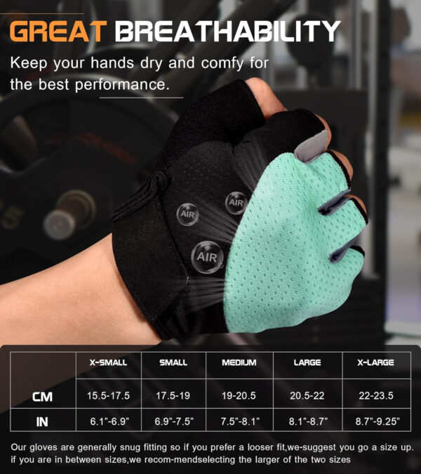 689a681ad3c24d2c01b508ea214e786e70bd8a99864cc922e5497.jpg Sunnex Gym Gloves - Fingerless, Breathable Workout Gloves for Weightlifting, Cycling & More