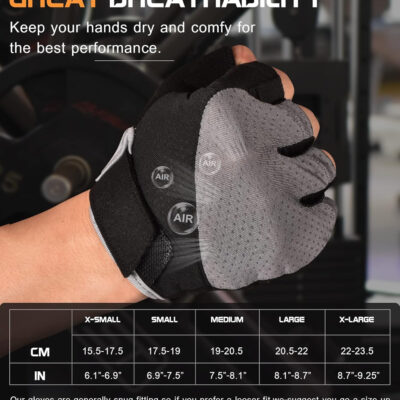 689a6822d88784951cc7ef7a718a54739d61e29e1e32b993ef2b0.jpg Sunnex Gym Gloves - Fingerless, Breathable Workout Gloves for Weightlifting, Cycling & More