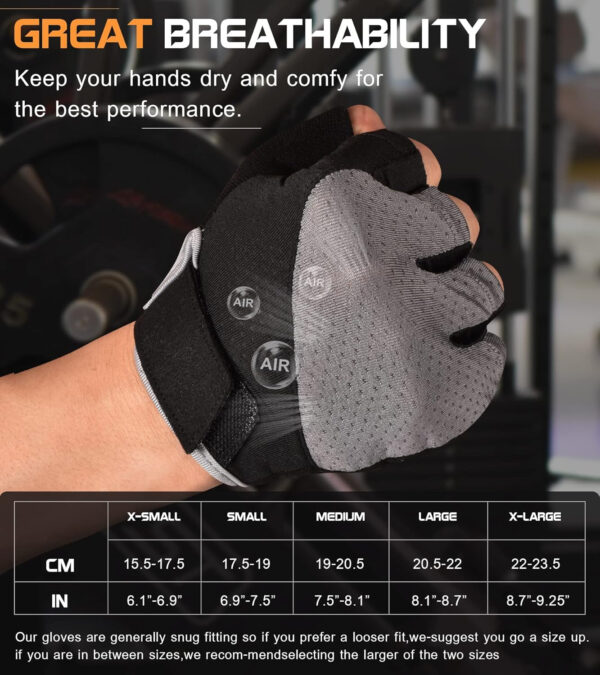689a6822d88784951cc7ef7a718a54739d61e29e1e32b993ef2b0.jpg Sunnex Gym Gloves - Fingerless, Breathable Workout Gloves for Weightlifting, Cycling & More