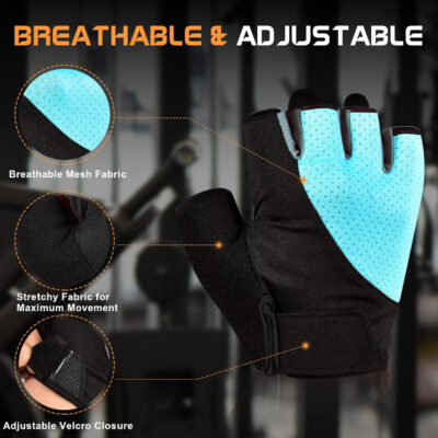 689a6826bc6ea96a945bad561e758dd5b00c921a5708f80eecb3b.jpg Sunnex Gym Gloves - Fingerless, Breathable Workout Gloves for Weightlifting, Cycling & More