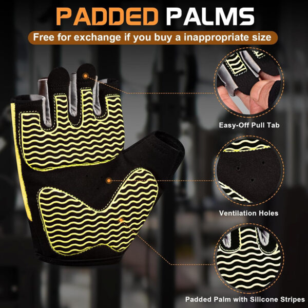689a682d36b8ec64665e14b7dc2f4f29d5fb4df3827214284f6cf.jpg Sunnex Gym Gloves - Fingerless, Breathable Workout Gloves for Weightlifting, Cycling & More