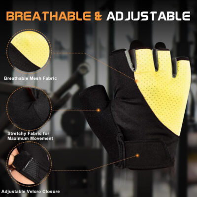 689a682e3e80d0783f9854987ff3f850af55c035c8dc84857a605.jpg Sunnex Gym Gloves - Fingerless, Breathable Workout Gloves for Weightlifting, Cycling & More