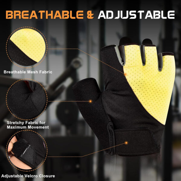 689a682e3e80d0783f9854987ff3f850af55c035c8dc84857a605.jpg Sunnex Gym Gloves - Fingerless, Breathable Workout Gloves for Weightlifting, Cycling & More