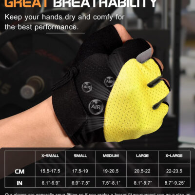 689a68319eb0d35ebf1aef3a41e08f25343b9bb249cad6259700d.jpg Sunnex Gym Gloves - Fingerless, Breathable Workout Gloves for Weightlifting, Cycling & More