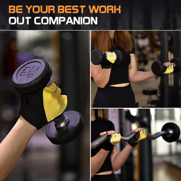 689a6832e649cf52f046af496e0c40b90e9558511f6271edce38e.jpg Sunnex Gym Gloves - Fingerless, Breathable Workout Gloves for Weightlifting, Cycling & More
