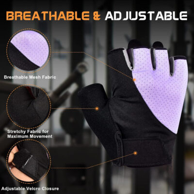689a6836501a4d8cfdd80bda73b80d9abd5c219523344fdc82b38.jpg Sunnex Gym Gloves - Fingerless, Breathable Workout Gloves for Weightlifting, Cycling & More