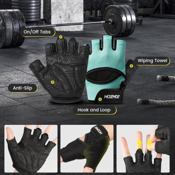 689a6873bd9c671b7f81b49ac3d2dff87bc0103c19d32bfd32de5.jpg Ventilated Weight Lifting Gloves, Thick Padded Gym Gloves with Full Palm Protection & Grip & Shock Absorption for Women & Men's Fitness Training