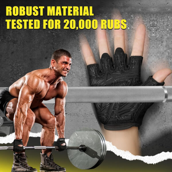 689a6875bb9b6ac832766fad0f0863a2350b8dbee15aeda17b4ee.jpg Ventilated Weight Lifting Gloves, Thick Padded Gym Gloves with Full Palm Protection & Grip & Shock Absorption for Women & Men's Fitness Training