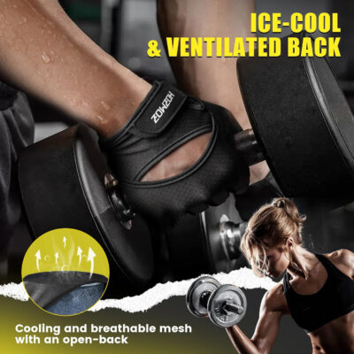 689a6877ef5b29950c797e2e83d0a759f234ddd9c0e1578c6d493.jpg Ventilated Weight Lifting Gloves, Thick Padded Gym Gloves with Full Palm Protection & Grip & Shock Absorption for Women & Men's Fitness Training