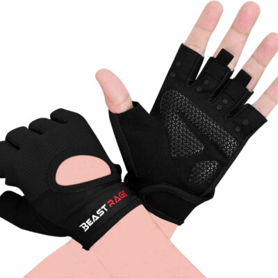 689a68a7e2ff52dd7204289cd8d548837e8ae9eca8f37f7118547.jpg BEAST RAGE Workout Gloves for Men & Women - Fingerless Gym Gloves with Palm Protection, Breathable & Lightweight for Weightlifting, Cycling & Pull Up