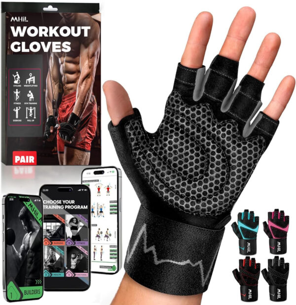 689a690599aa4355b7d916306069034ee5b0ae6611028fa352a72.jpg MhIL Workout Gloves for Men – Comfortable Gym Gloves for Men with Enhanced Grip for Safety and Hand Protection – Weight Lifting Protection with Wrist Wraps Support for Performance Boost and Style