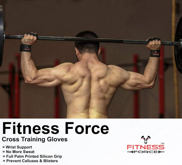 689a6999647fa513c5ad4568342039c001c27d9e9c0d15bfaf64d.jpg FITNESS FORCE Ventilated Gym Gloves for Men with Built-in Wrist Support for Workouts Weightlifting Gloves Workout Gloves for Women Exercise Fitness Gloves Perfect for Powerlifting, Cross Training