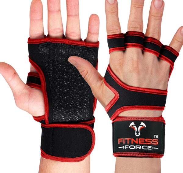 689a69af7d8d10195f9bd9f46049650507cd3de0874f132f2403f.jpg FITNESS FORCE Ventilated Gym Gloves for Men with Built-in Wrist Support for Workouts Weightlifting Gloves Workout Gloves for Women Exercise Fitness Gloves Perfect for Powerlifting, Cross Training
