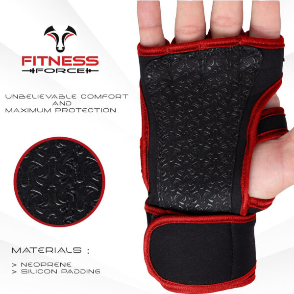 689a69b4090241b4b20758a0150e15891c1565e65249b960f41a3.jpg FITNESS FORCE Ventilated Gym Gloves for Men with Built-in Wrist Support for Workouts Weightlifting Gloves Workout Gloves for Women Exercise Fitness Gloves Perfect for Powerlifting, Cross Training