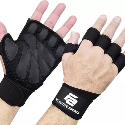 689a6a54848411d7ca264a13e6582adde9fe61644ae8070960a20.jpg Fit Active Sports New Ventilated Weight Lifting Workout Gloves with Built-in Wrist Wraps for Men and Women - Great for Gym Fitness, Cross Training, Hand Support & Weightlifting.