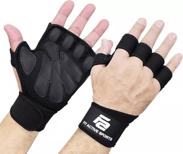 689a6a54848411d7ca264a13e6582adde9fe61644ae8070960a20.jpg Fit Active Sports New Ventilated Weight Lifting Workout Gloves with Built-in Wrist Wraps for Men and Women - Great for Gym Fitness, Cross Training, Hand Support & Weightlifting.