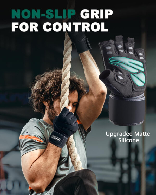 689a6a86ea5e752e085b68237a73cbd1c0f06b1f087106dc3d893.jpg Trideer Workout Gloves for Men, Weight Lifting Gloves with Wrist Wrap Support, Full Palm Protection & Extra Grips for Weightlifting, Exercise, Cross Training, Fitness, Pull-up