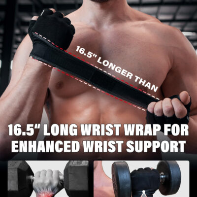 VINSGUIR Weight Lifting Gloves with Wrist Support for Men and Women - Gym, Training, Cycling, Pull-ups, Rowing, Climbing