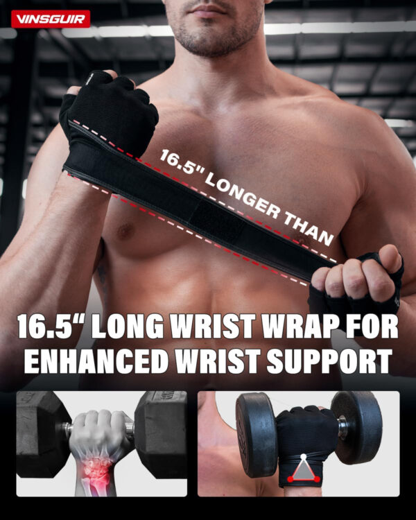 VINSGUIR Weight Lifting Gloves with Wrist Support for Men and Women - Gym, Training, Cycling, Pull-ups, Rowing, Climbing